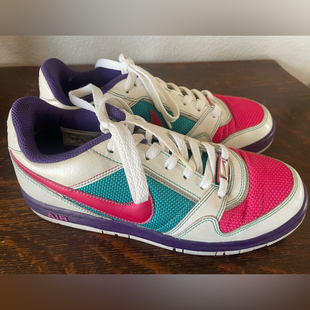 Vintage NIKE Air Prestige 2 Women's Size 8 Pink Teal Purple White AF1 Sneakers